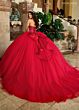 Rachel Allan RQ1156 Plunging Neck Removable Bow Quince Dress