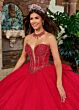 Rachel Allan RQ1156 Plunging Neck Removable Bow Quince Dress