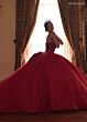 Rachel Allan RQ1156 Plunging Neck Removable Bow Quince Dress