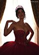 Rachel Allan RQ1156 Plunging Neck Removable Bow Quince Dress