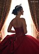Rachel Allan RQ1156 Plunging Neck Removable Bow Quince Dress
