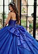 Rachel Allan RQ1156 Plunging Neck Removable Bow Quince Dress