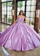 Rachel Allan RQ1157 Removable Sleeve Floral Bust Quince Gown