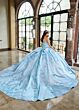 Rachel Allan RQ1157 Removable Sleeve Floral Bust Quince Gown