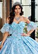 Rachel Allan RQ1157 Removable Sleeve Floral Bust Quince Gown