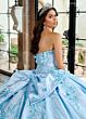 Rachel Allan RQ1157 Removable Sleeve Floral Bust Quince Gown