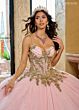 Rachel Allan RQ1158 Sweetheart Neck Gold Embroidery Quince Gown
