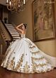 Rachel Allan RQ1158 Sweetheart Neck Gold Embroidery Quince Gown