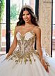 Rachel Allan RQ1158 Sweetheart Neck Gold Embroidery Quince Gown