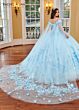 Rachel Allan RQ2160 Sheer Cape Off-The-Shoulder Sweet 16 Dress