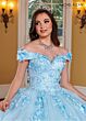 Rachel Allan RQ2160 Sheer Cape Off-The-Shoulder Sweet 16 Dress