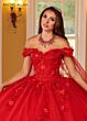Rachel Allan RQ2160 Sheer Cape Off-The-Shoulder Sweet 16 Dress