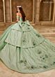 Rachel Allan RQ2210 Off-The-Shoulder Corset Bodice Quince Dress