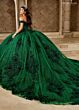 Rachel Allan RQ2215 Cathedral Train Off-The-Shoulder Quince Gown