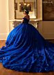 Rachel Allan RQ2215 Cathedral Train Off-The-Shoulder Quince Gown