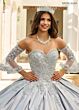 Rachel Allan RQ2217 Pleated Skirt Bell Sleeve Quinceanera Dress