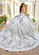 Rachel Allan RQ2217 Pleated Skirt Bell Sleeve Quinceanera Dress