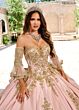 Rachel Allan RQ2217 Pleated Skirt Bell Sleeve Quinceanera Dress