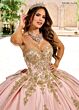 Rachel Allan RQ2217 Pleated Skirt Bell Sleeve Quinceanera Dress