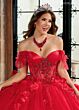 Rachel Allan RQ2220 Flutter Sleeve Removable Bow Quinceanera Dress