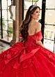 Rachel Allan RQ2220 Flutter Sleeve Removable Bow Quinceanera Dress