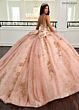 Rachel Allan RQ2221 Spaghetti Strap Plunging Neck Quinceanera Gown