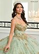 Rachel Allan RQ2221 Spaghetti Strap Plunging Neck Quinceanera Gown