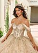 Rachel Allan RQ3146 Sheer Streamer Illusion Side Quince Dress