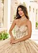 Rachel Allan RQ3146 Sheer Streamer Illusion Side Quince Dress