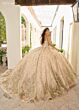 Rachel Allan RQ3146 Sheer Streamer Illusion Side Quince Dress