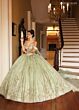 Rachel Allan RQ3146 Sheer Streamer Illusion Side Quince Dress