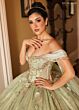 Rachel Allan RQ3146 Sheer Streamer Illusion Side Quince Dress