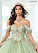 Rachel Allan RQ3146 Sheer Streamer Illusion Side Quince Dress
