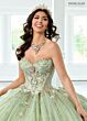 Rachel Allan RQ3146 Sheer Streamer Illusion Side Quince Dress
