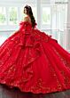 Rachel Allan RQ3147 Pannier Skirt Cold-Shoulder Quince Gown