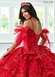 Rachel Allan RQ3147 Pannier Skirt Cold-Shoulder Quince Gown
