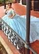 Rachel Allan RQ3149 Plunging Neck Butterfly Applique Quince Gown