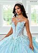 Rachel Allan RQ3149 Plunging Neck Butterfly Applique Quince Gown