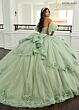 Rachel Allan RQ3153 Puff Sleeve Illusion Bodice Quinceanera Gown