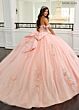 Rachel Allan RQ3154 Illusion Side Applique Strap Quinceanera Gown