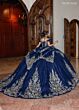 Rachel Allan RQ1180 Off The Shoulder Embellished Lace-Up Dress
