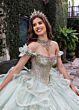 Rachel Allan RQ1180 Off The Shoulder Embellished Lace-Up Dress