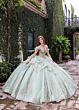 Rachel Allan RQ1180 Off The Shoulder Embellished Lace-Up Dress