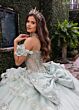 Rachel Allan RQ1180 Off The Shoulder Embellished Lace-Up Dress