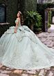 Rachel Allan RQ1180 Off The Shoulder Embellished Lace-Up Dress