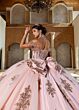 Rachel Allan RQ1183 Beaded Corset Bodice Off The Shoulder Dress