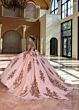Rachel Allan RQ1183 Beaded Corset Bodice Off The Shoulder Dress