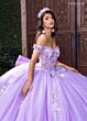 Rachel Allan RQ1184 Basque Waist Off The Shoulder Lace-Up Dress