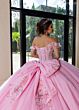 Rachel Allan RQ1184 Basque Waist Off The Shoulder Lace-Up Dress