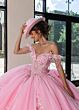Rachel Allan RQ1184 Basque Waist Off The Shoulder Lace-Up Dress